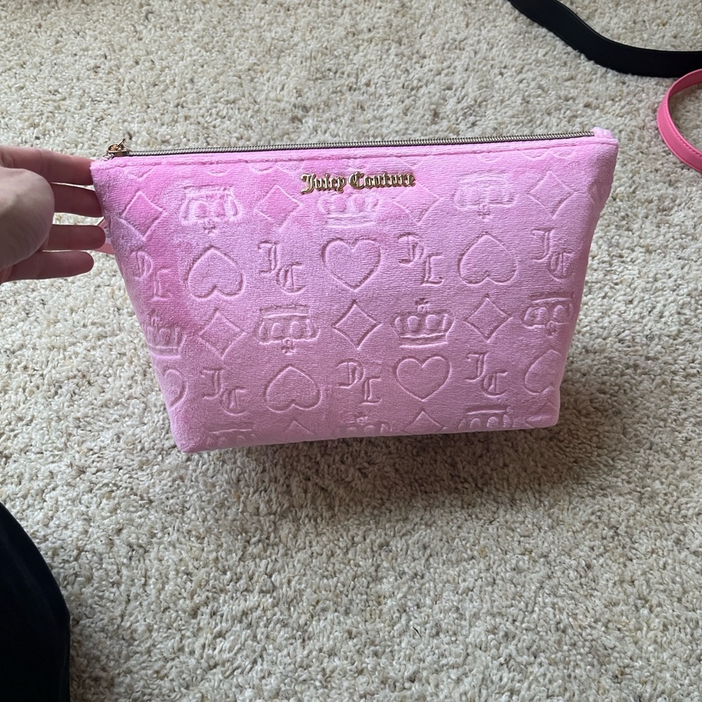Juicy Couture Pink Embossed Cosmetic Bag